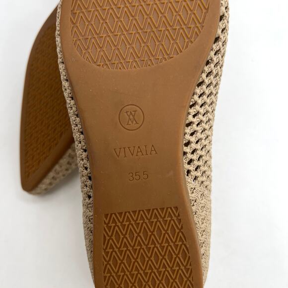 VIVAIA Aria Pointed Toe Breathable Mesh Ballet Flat Women 5.5 Almond Tan Comfort - Picture 8 of 10